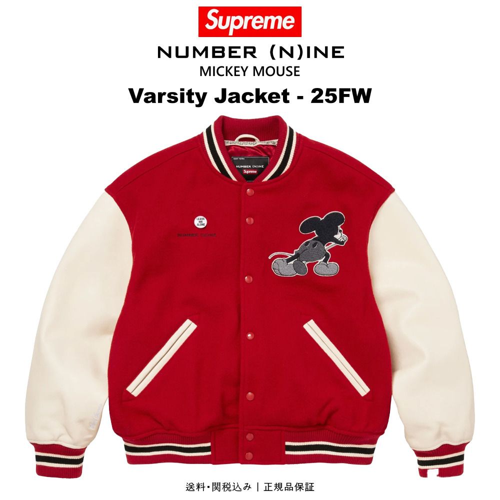 Supreme x Number N)ine x Mickey Mouse】Varsity Jacket 25FW