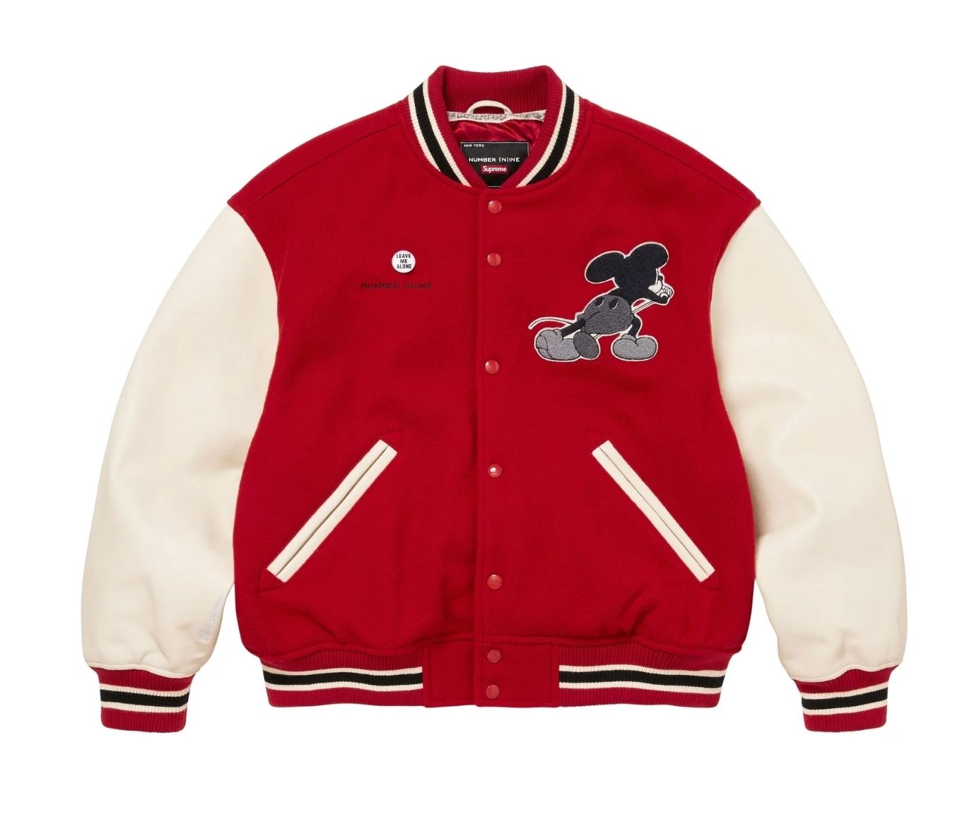 Supreme x Number N)ine x Mickey Mouse】Varsity Jacket 25FW