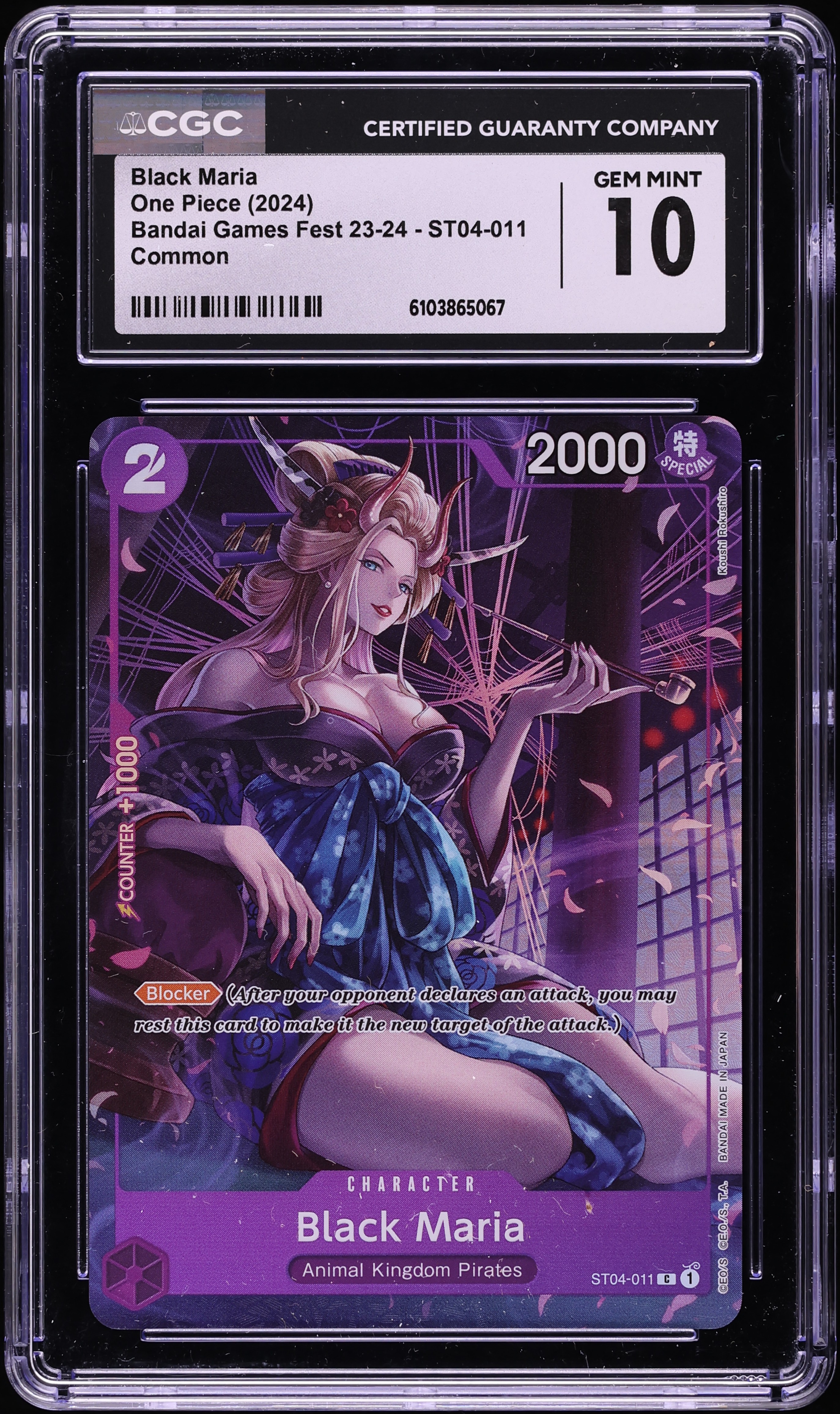 2024 One Piece Bandai Games Fest '23 Black Maria #ST04-011 CGC 10