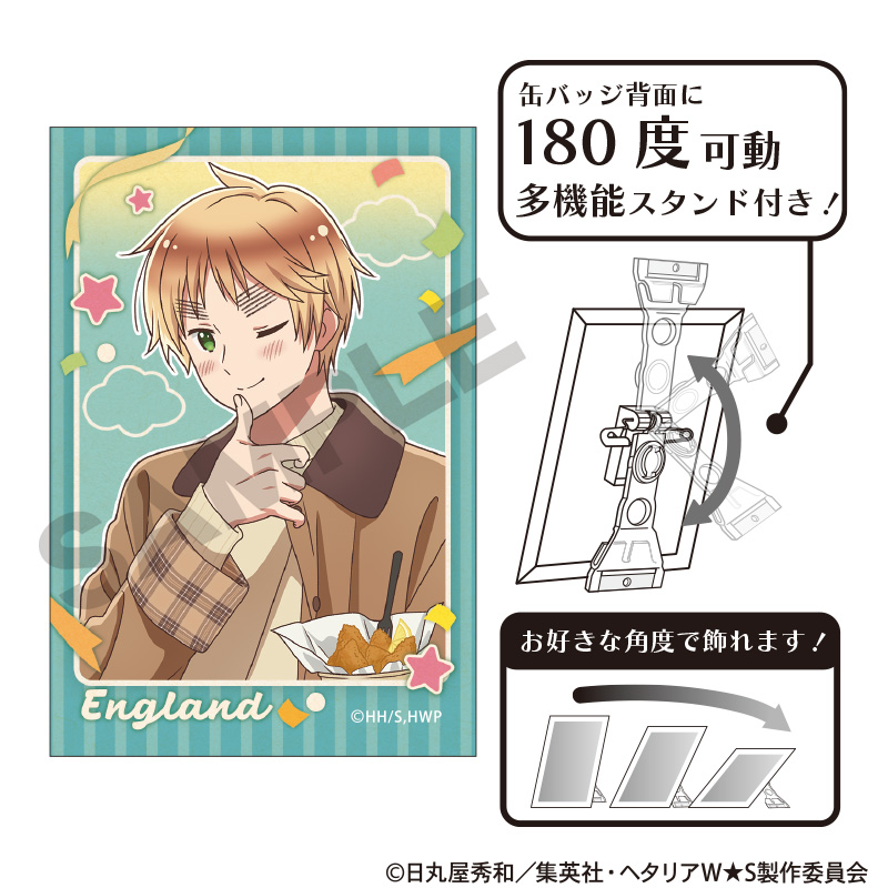 ヘタリア World☆Stars_アート缶バッジ イギリス 食べ歩きグルメ