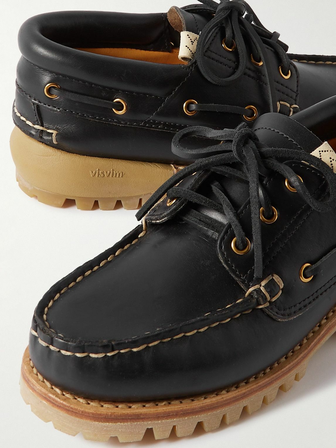 Visvim - Wallace Deck-Folk Leather Boat Shoes - Black Visvim