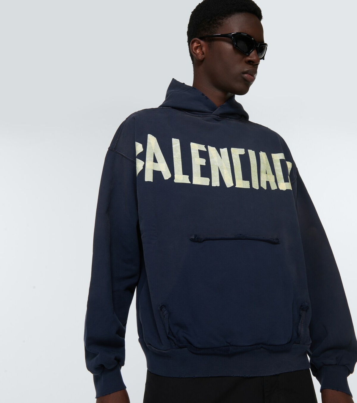 Balenciaga Tape logo cotton jersey hoodie Balenciaga