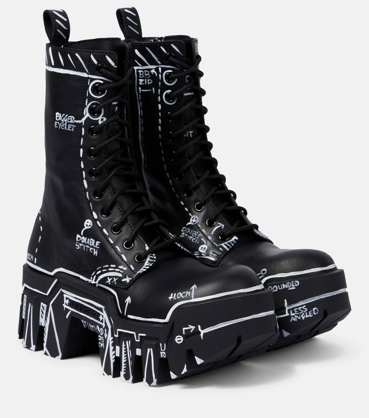 Balenciaga - Bulldozer lace-up leather ankle boots Balenciaga