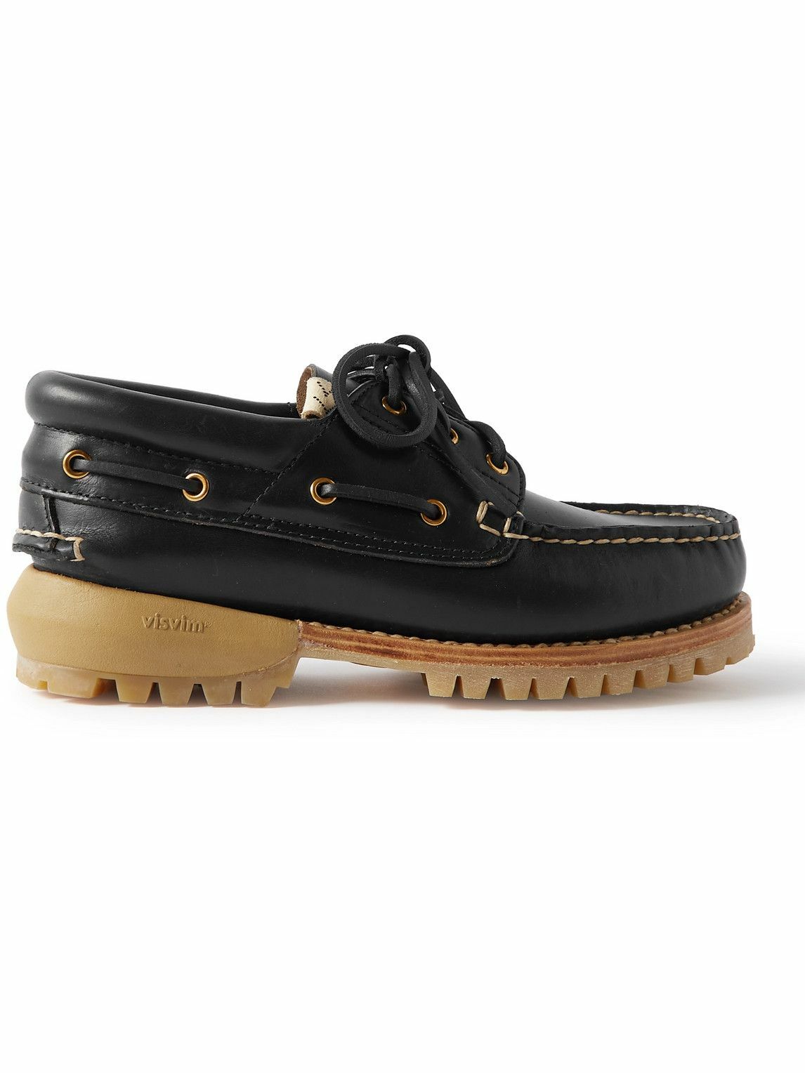 Visvim - Wallace Deck-Folk Leather Boat Shoes - Black Visvim
