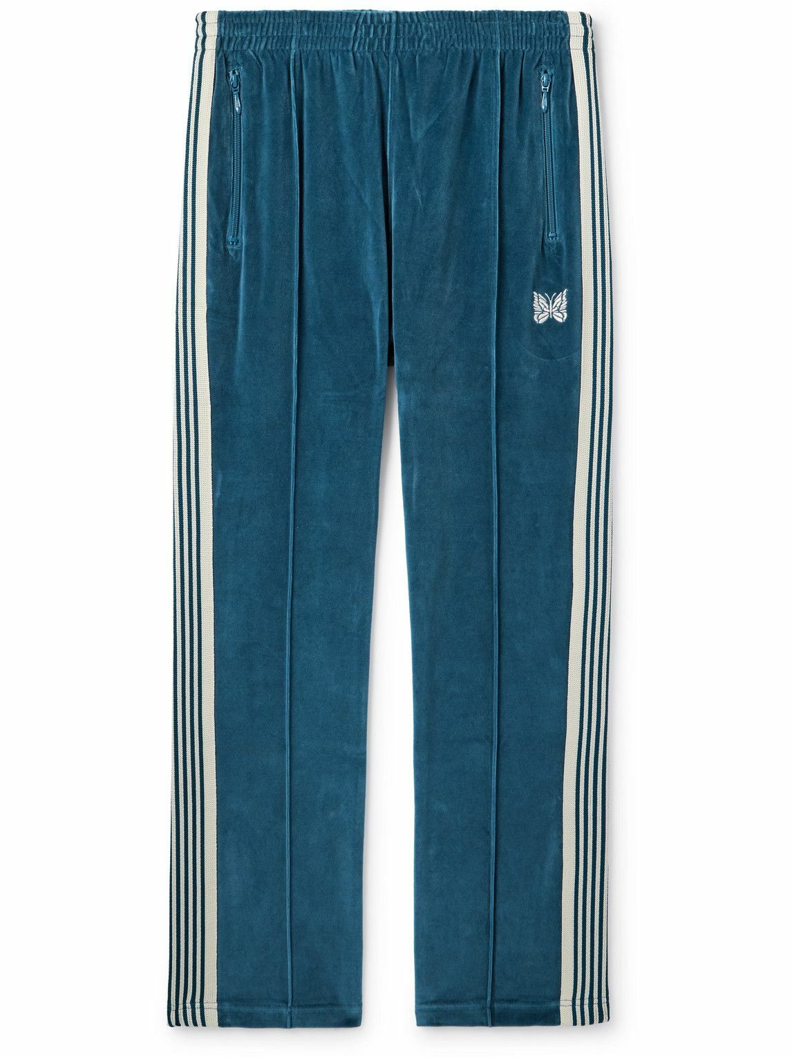 Needles - Straight-Leg Webbing-Trimmed Logo-Embroidered Cotton