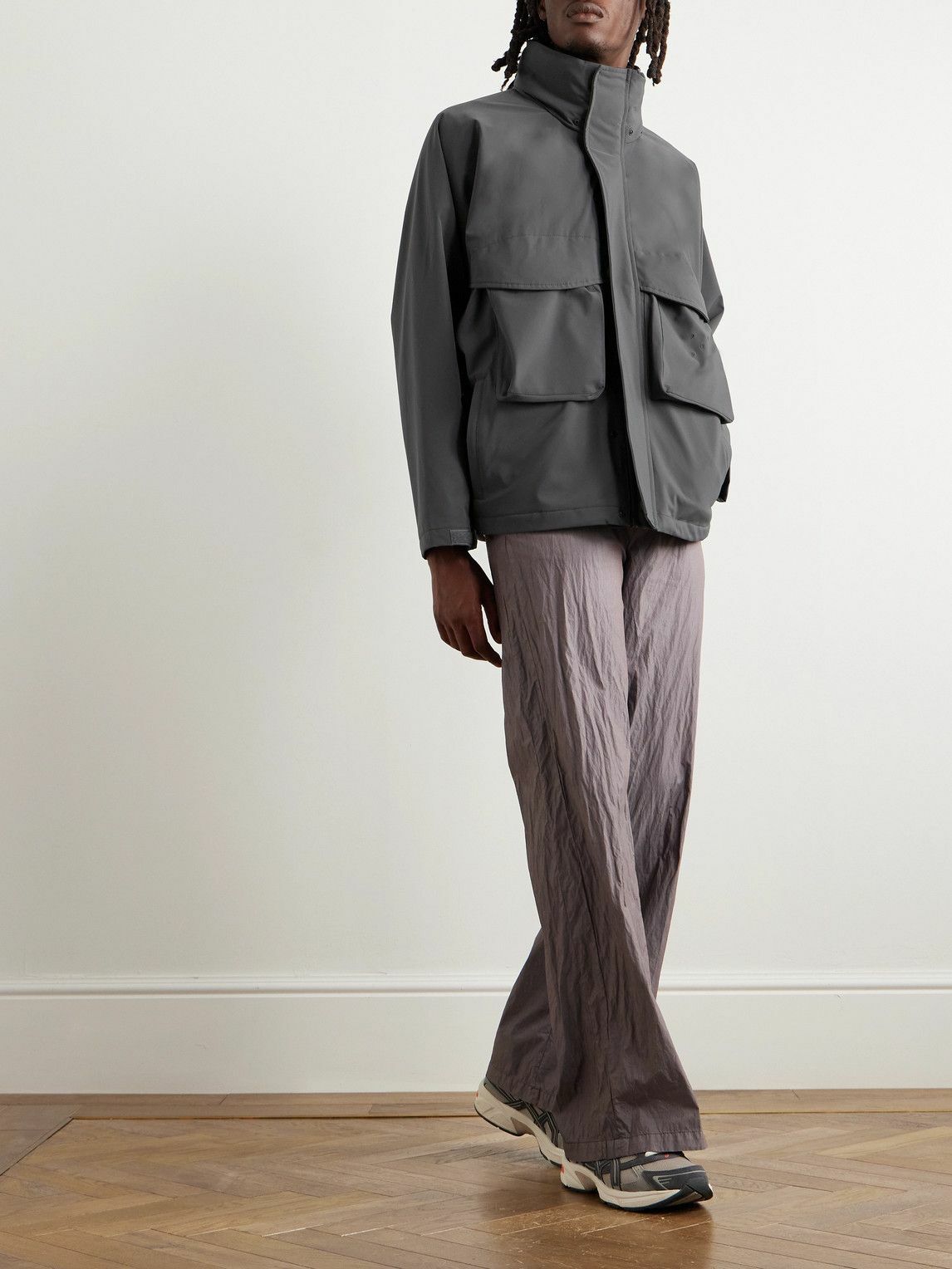 Pop Trading Company - Logo-Embroidered Shell Jacket - Gray Pop