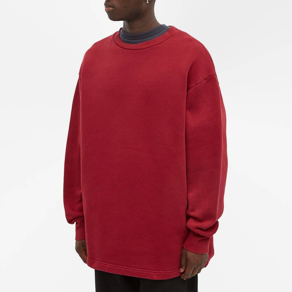 Acne Studios Men's Fin Circle Logo Crew Sweat in Burgundy Acne Studios