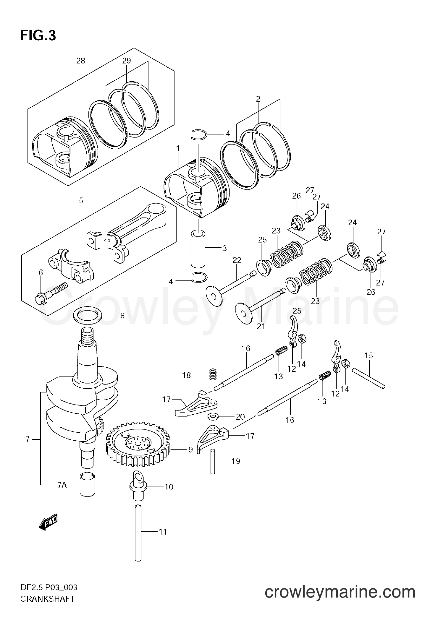 CRANKSHAFT - 2006 Four-Stroke Outboard 2.5 DF2.5 | Crowley Marine