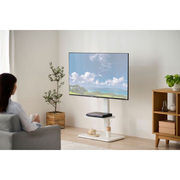 アイリスオーヤマ スタンドテレビ台 UTS-640R ホワイト 1台（直送品