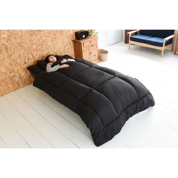 YAMAZEN 布団4点セット YEF-4XSP1(BK) 1セット（直送品） - アスクル