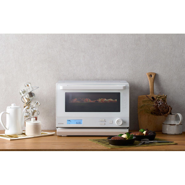 アイリスオーヤマ スチームオーブンレンジ 18L MO-F1808-CW 1台 - アスクル