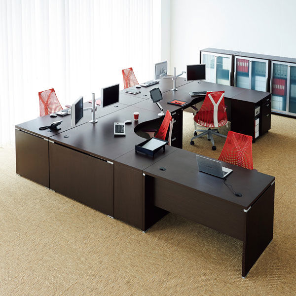 ARAN WORLD EIDOS エイドス 平机 引出し無し ダークブラウン 幅1400