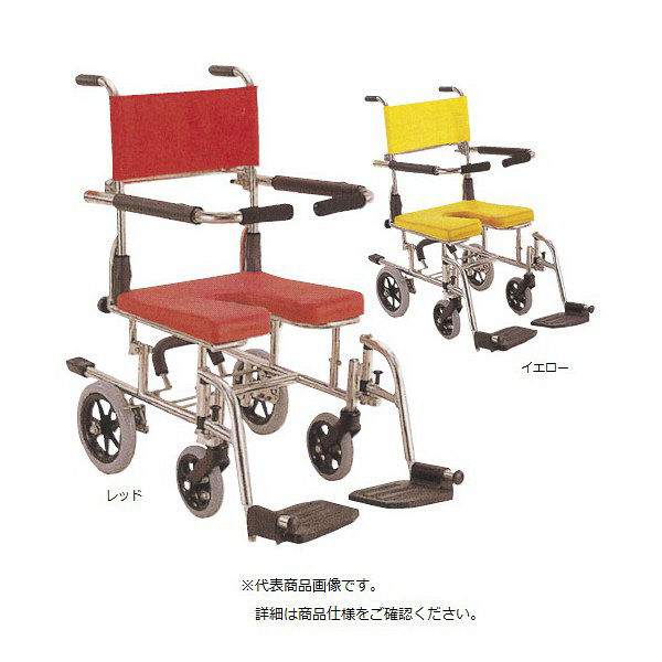 カワムラサイクル シャワー用車いす(座高調整式) イエロー KS10 1台 20
