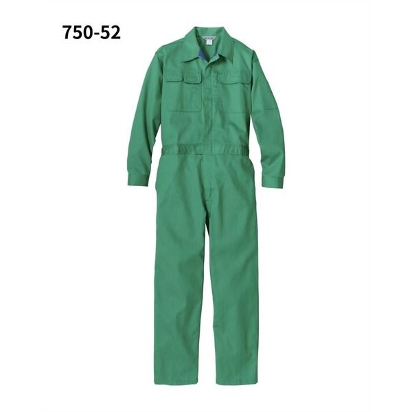 クレヒフク 綿100％夏ツナギ服 アースグリーン 4L 750-52-4L 1枚（直送