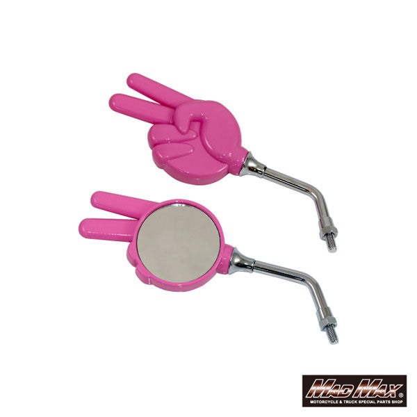 マッドマックス 汎用 ミニ じゃんけんミラー 8mm 正ネジ ピンク 左右