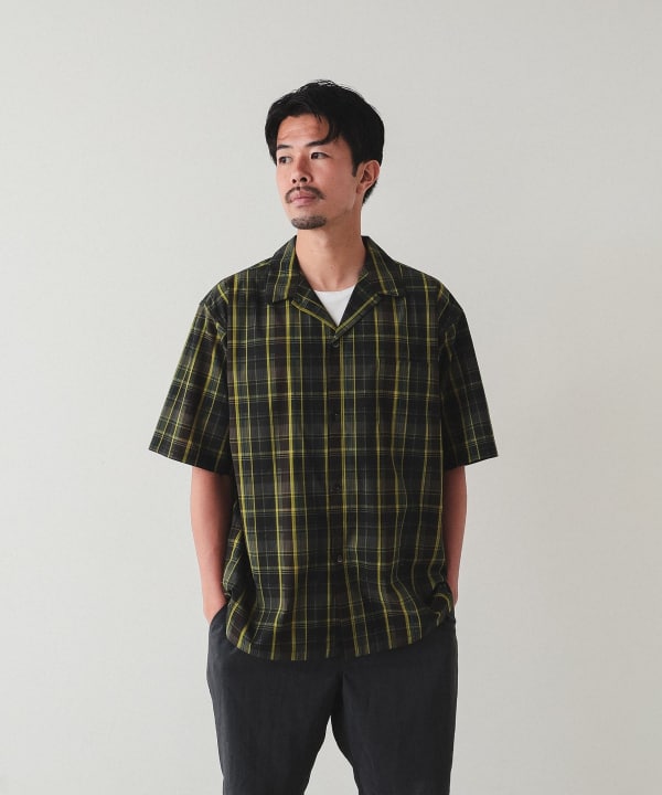 BEAMS（ビームス）ルーズフィット チェック オープンカラーシャツ