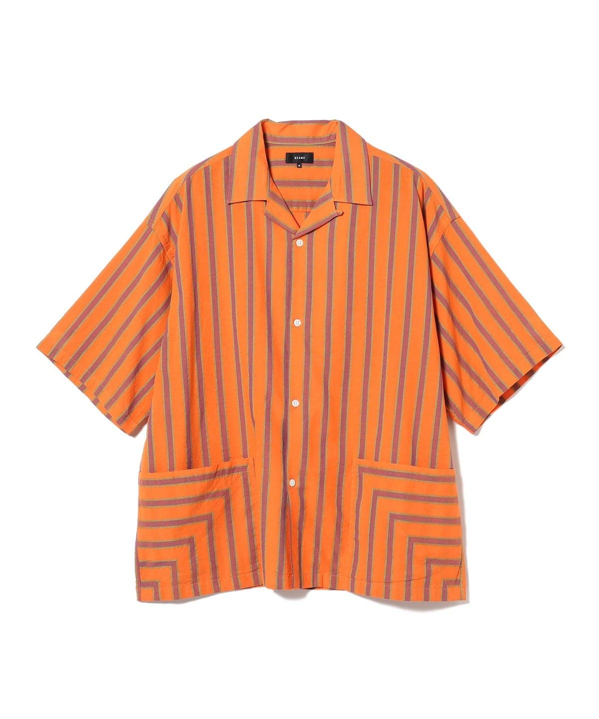 BEAMS（ビームス）ストライプ オープンカラー シャツ（シャツ