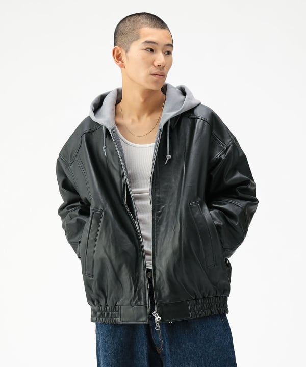 BEAMS寬BEAMS 4 口袋皮革夾克衫（Blouson Leather Blouson）在線發售