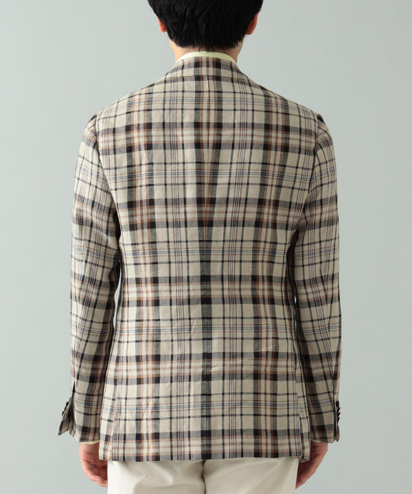 BEAMS F（ビームスF）EASY MARZOTTO リネン チェック ジャケット