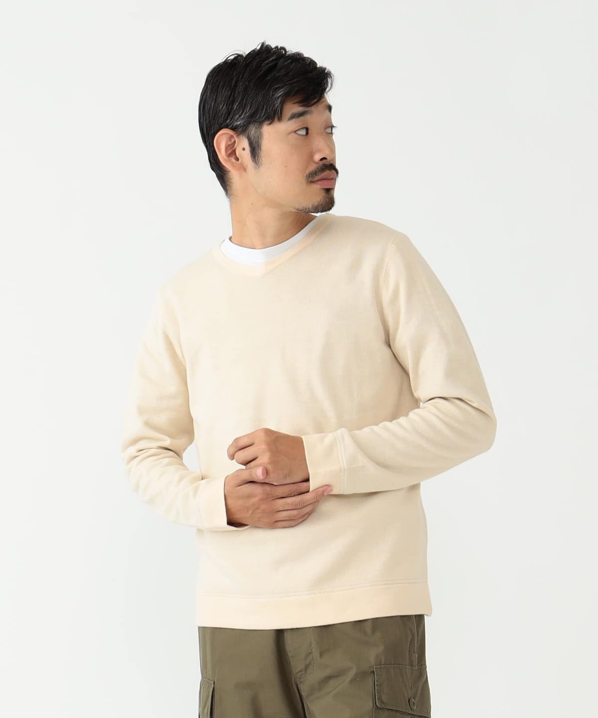 BEAMS PLUS（ビームス プラス）【別注】dip / 2Layer V Neck Knit 23AW