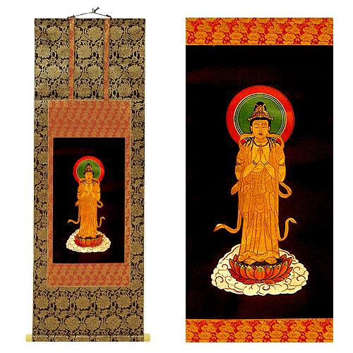 聖観世音菩薩掛軸 上等金襴表装本仕立 | 仏壇・仏具専門店 滝田商店