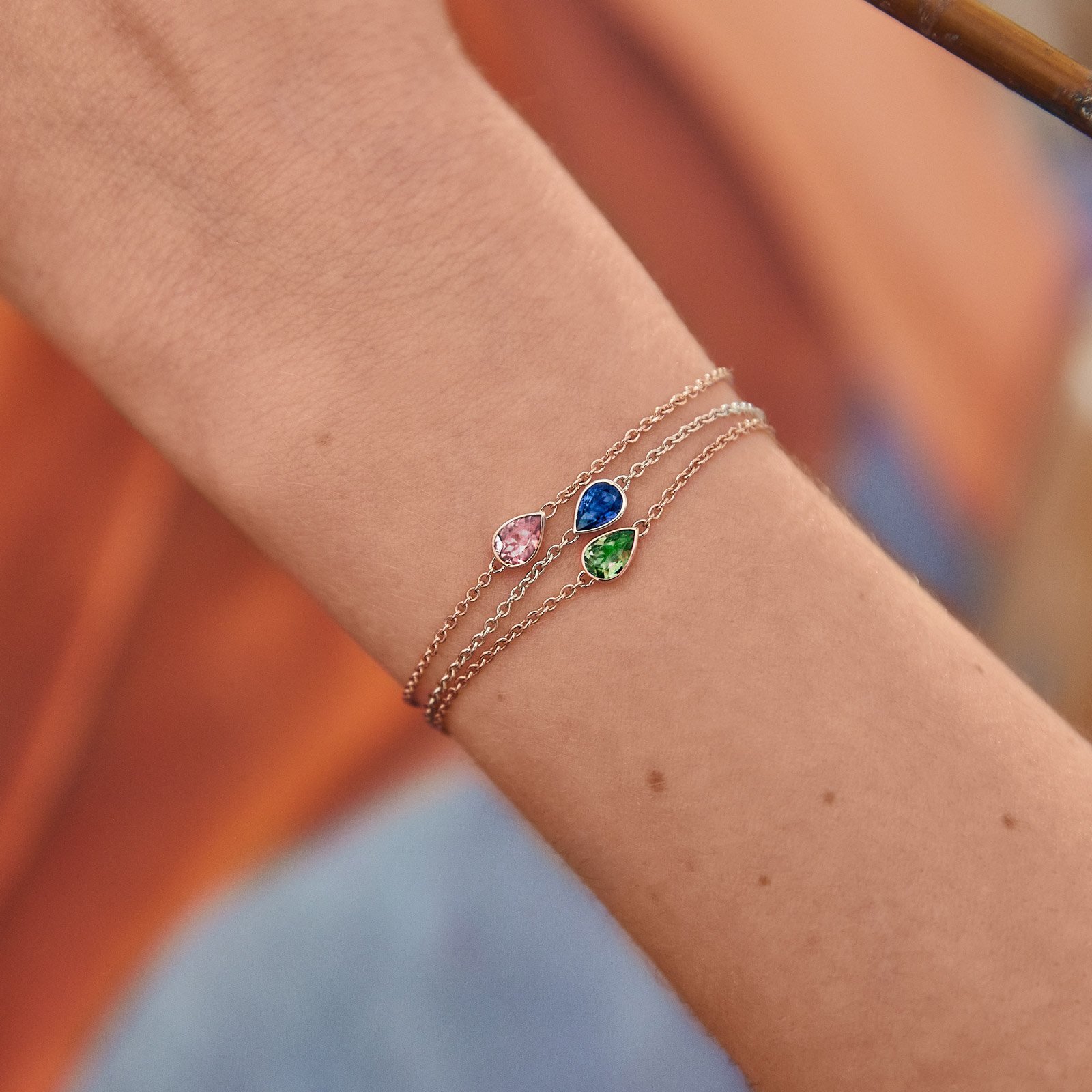 ブレスレット 18金ピンクゴールド タンザナイト Gemmyorama