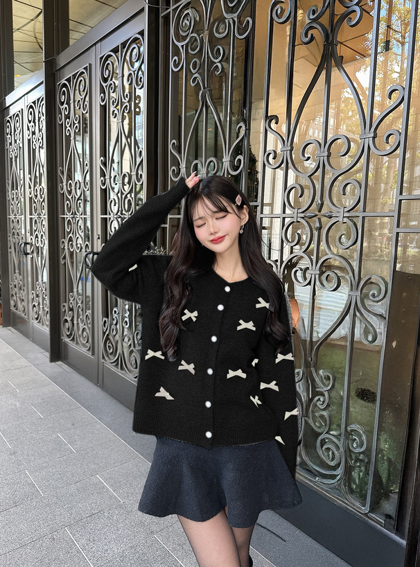 リボンニットカーディガン[cu476] | レディースファッション通販の