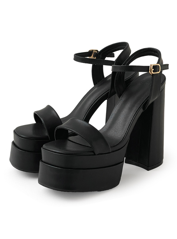 スクエアトゥチャンキーヒールサンダル[gd1542] | レディース