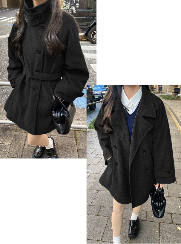 ベルト付きマルチWayフェイクウールコート[fo1762] | レディース