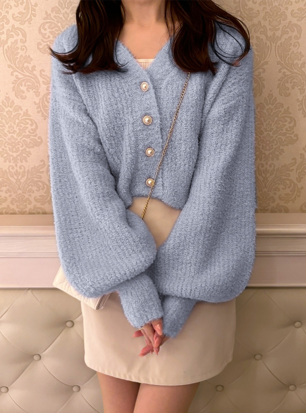 シャギーニットショート丈カーディガン[kz333] | レディース