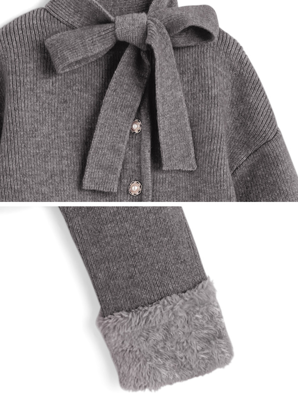 リボンパールボタンファーニットカーディガン[lt150] | レディース