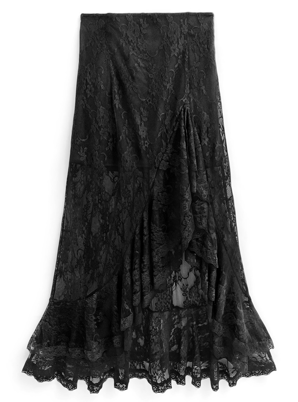 アシンメトリーレースロングスカート[nh192] | レディースファッション
