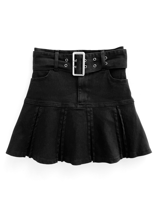 ベルトインパン裏地付きプリーツミニスカート[nh136] | レディース