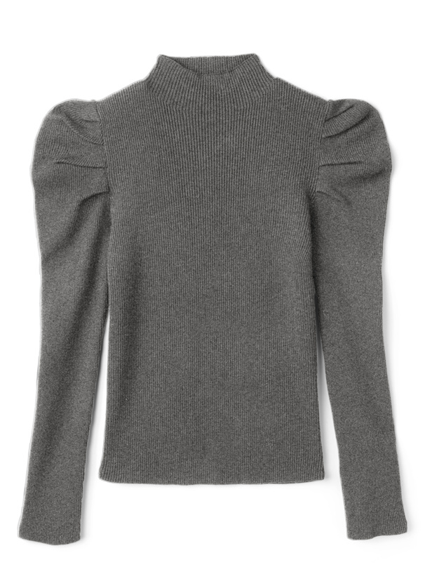 パワショルハイネックリブニットトップス[rut377] | レディース