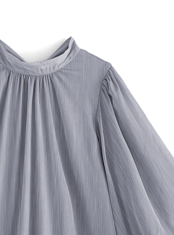 ラメ入り楊柳シフォンバックリボンブラウス[tg651] | レディース