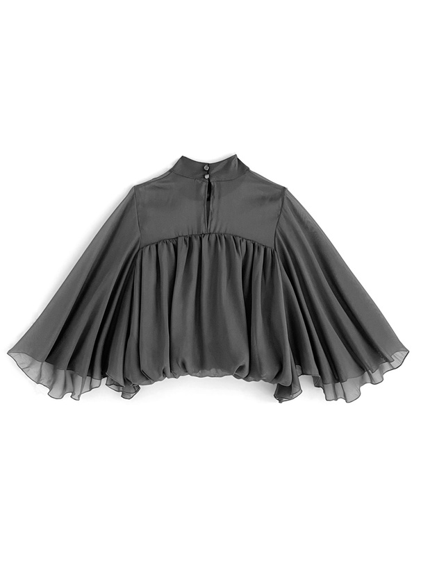 フレアスリーブシアーショート丈ブラウス[tu816] | レディース