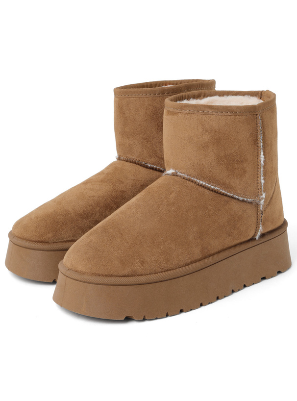 厚底アウトシームムートンショートブーツ[zr1090] | レディース