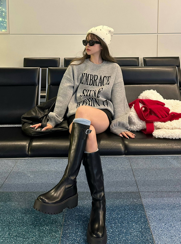 サイドバックル厚底ロングブーツ[zr1285] | レディースファッション