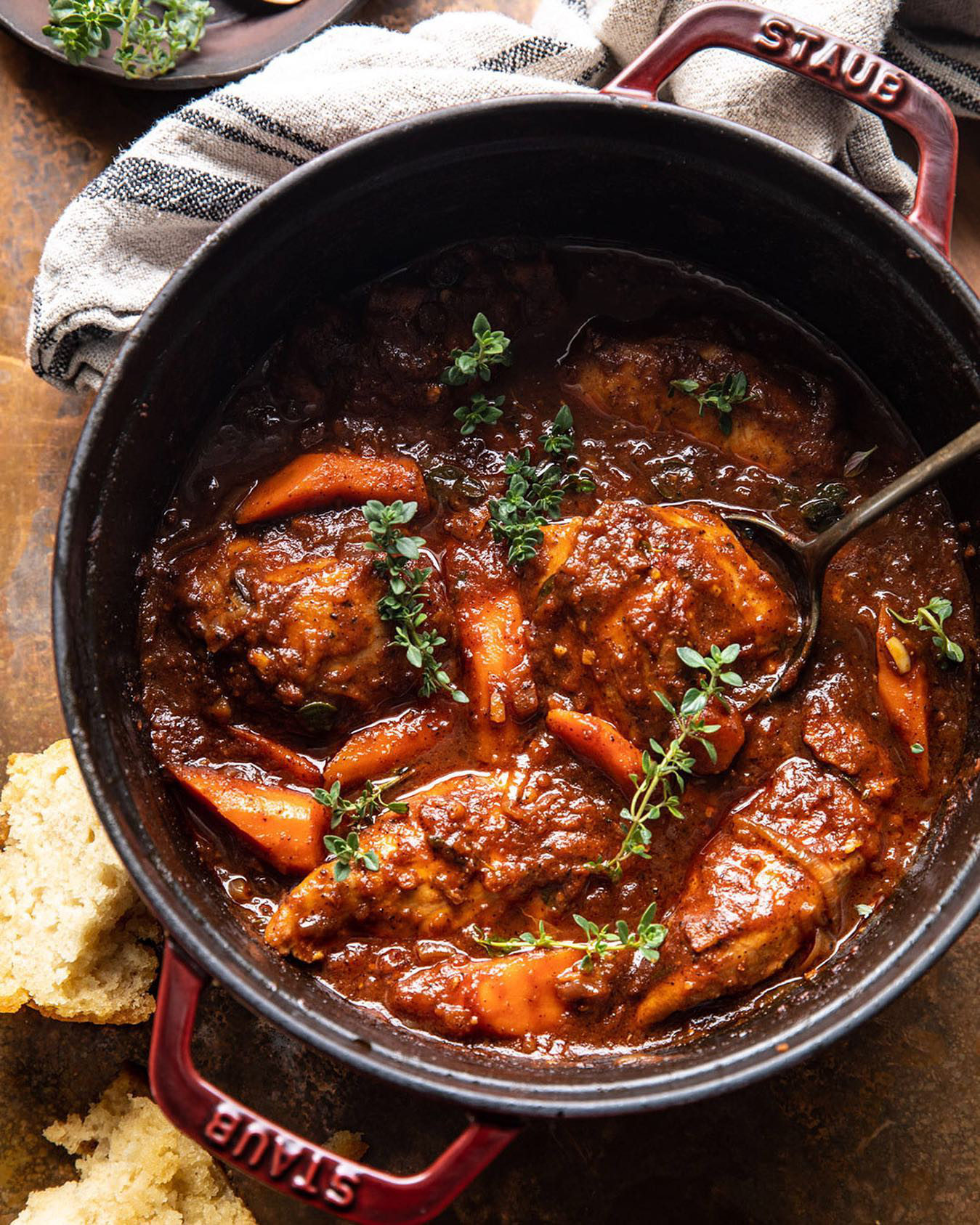 Staub 4-Qt Dark Blue Round Cocotte + Reviews | Crate & Barrel