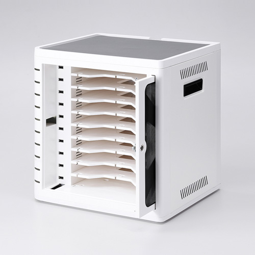 タブレット保管庫（収納・キャビネット・iPad・10台収納・ホワイト