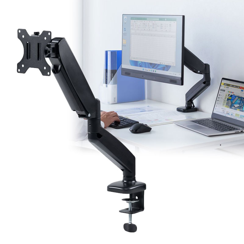 モニターアーム｜32インチ・ガス式・クランプ/穴あけ・上下/左右/回転対応