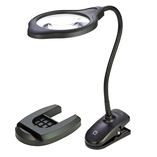 拡大鏡（LEDライト付き・アーム・スタンド・置き型・クリップ・ルーペ