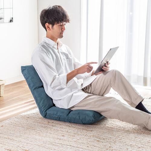 座椅子（コンパクトサイズ・ファブリック・さらふわクッション・6段階