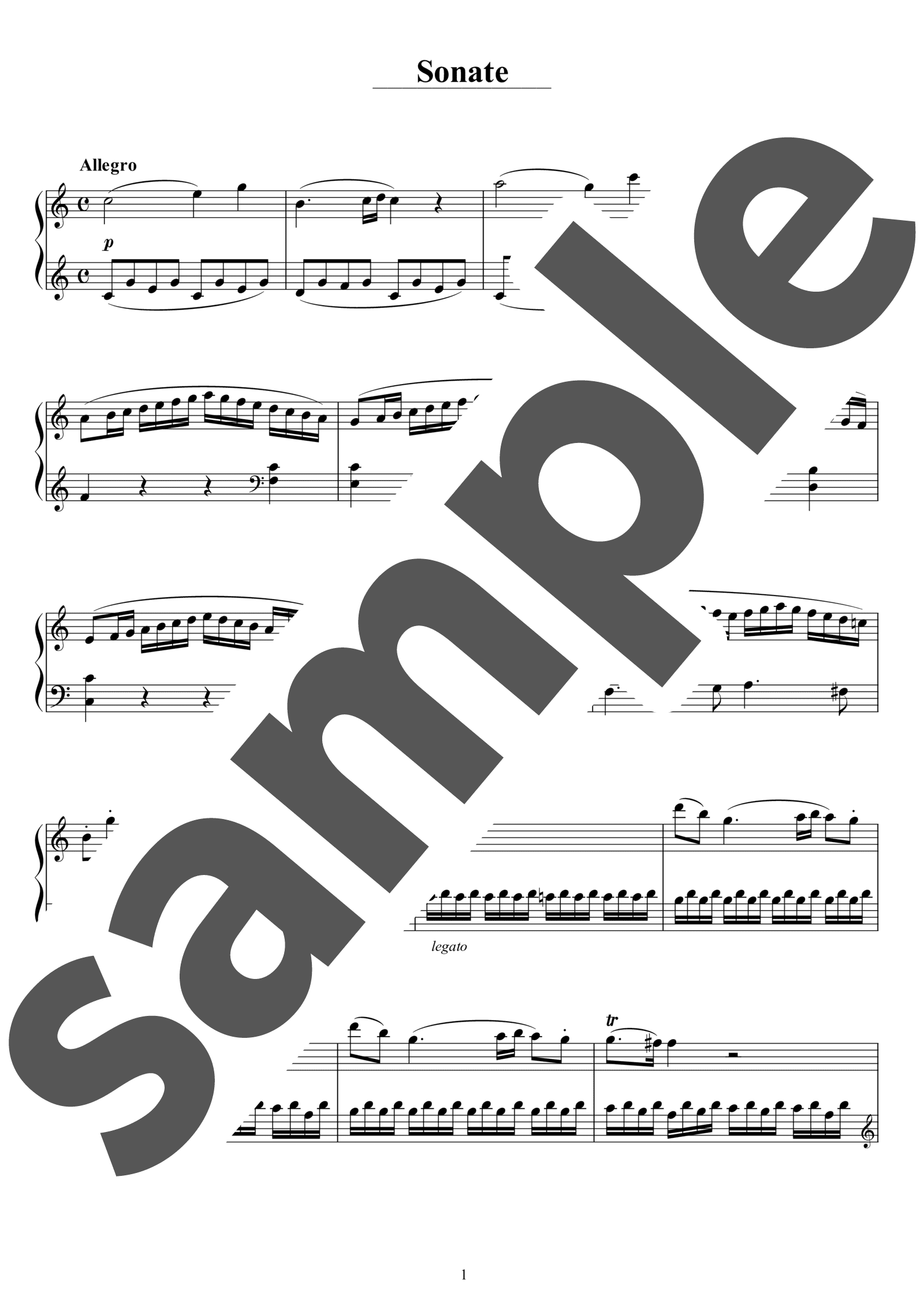 ピアノ楽譜】ピアノ・ソナタ 第15番 ハ長調 第1楽章 / W.A.Mozart（中