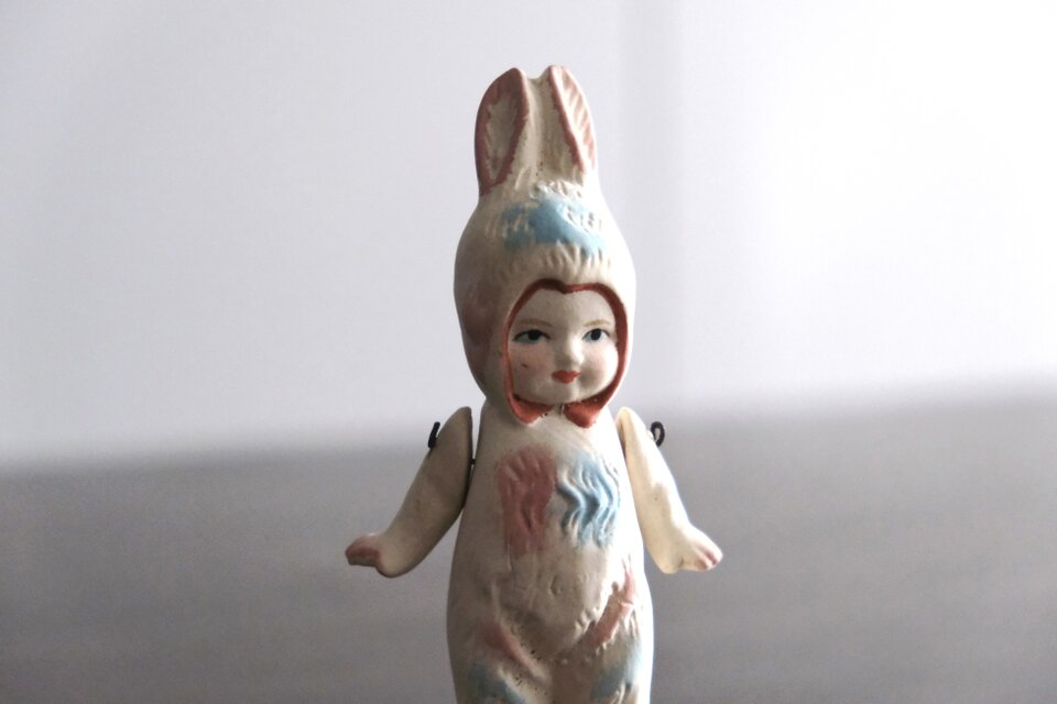 ビスク ドール ミニョネット 女の子 うさぎ フランス アンティーク