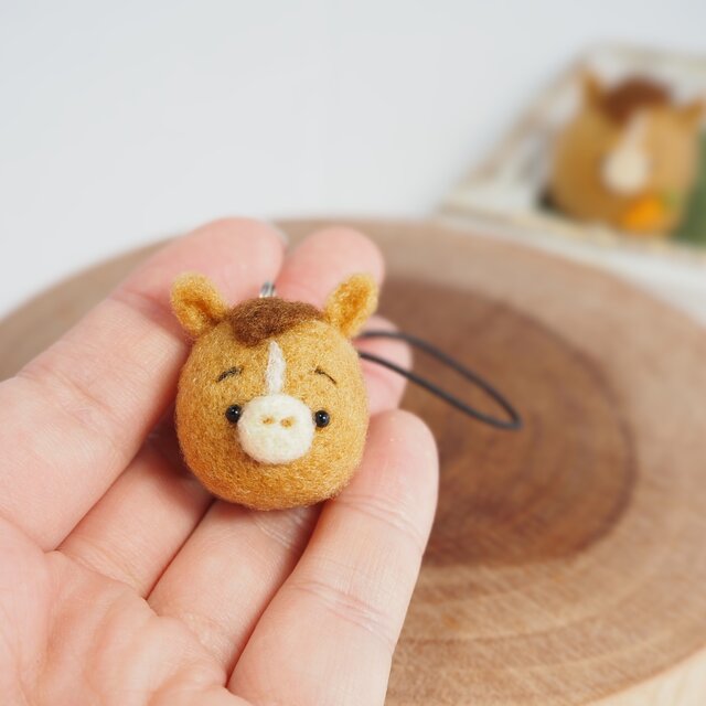 のんびり馬の羊毛フェルトストラップ マリーちゃん様専用羊毛フェルト