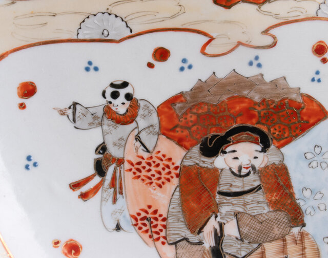 九谷焼 色絵金彩 大黒天 八寸皿 明治時代 E841B | iichi 日々の暮らし