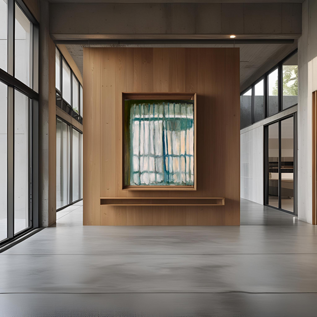 50×61㎝「サッシと洗濯物の影が透けて見えるカーテン」F12・原画・油彩