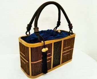 バッグ」駿河竹千筋細工 皮紐 | iichi 日々の暮らしを心地よくする