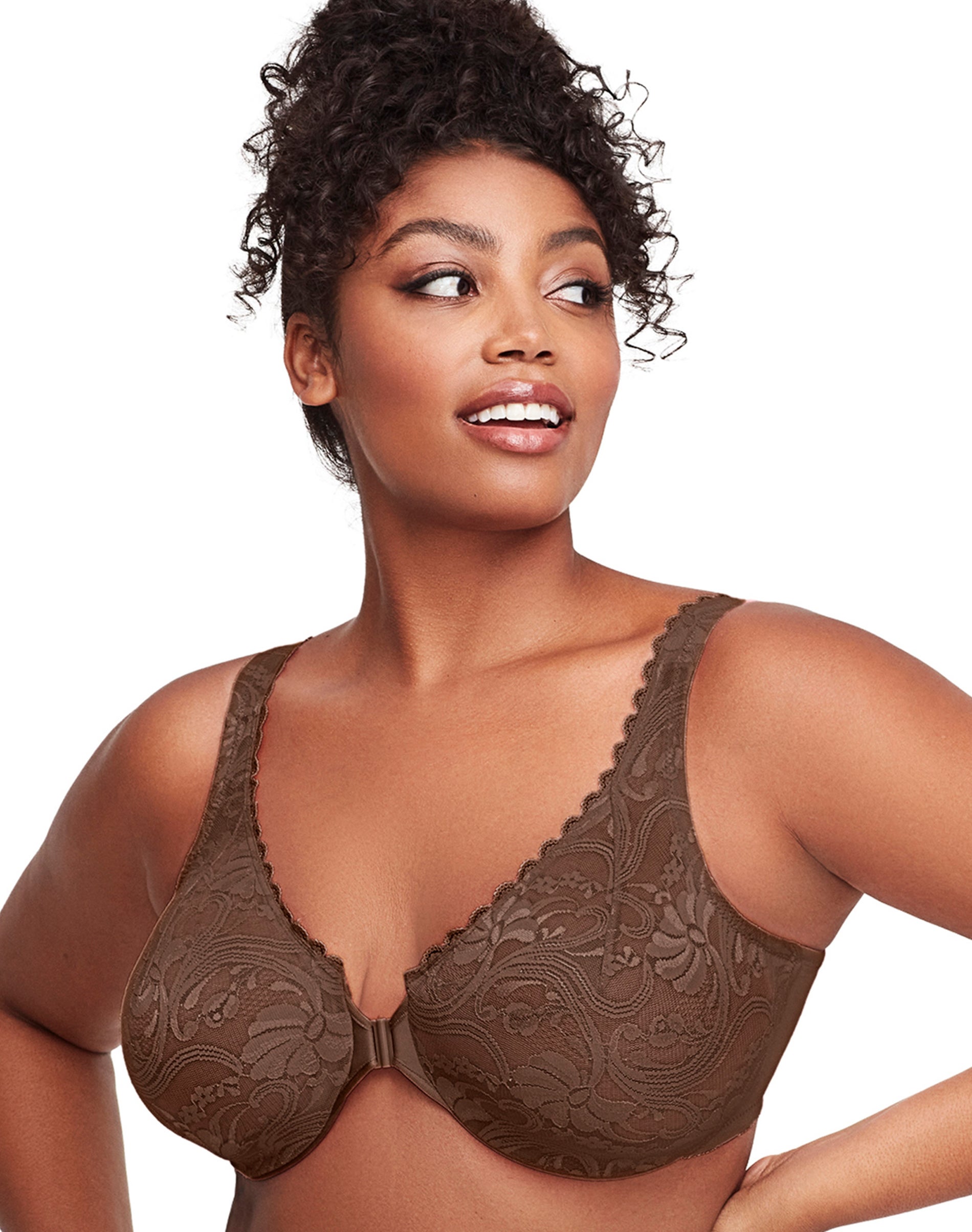 Glamorise Full Figure Plus Size WonderWire Front Close Stretch